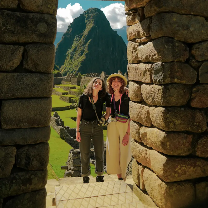 Travelers sharing an adventure in Peru